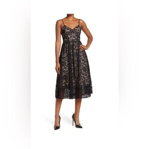 NSR Black Lace Midi Dress